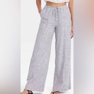 A New Day High Rise Wide Leg Linen Pull-on Pants